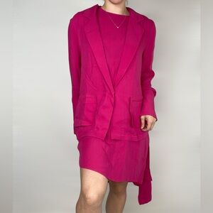 CARESTE NWT Soft Tailored Jacket Double Silk‎ Georgette Pockets Size 14 Unlined